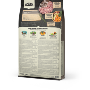 Acana Dog Light and Fit back of bag.