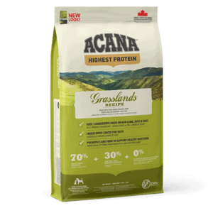 ACANA Highest Protein Grassland Dog. Front of bag.